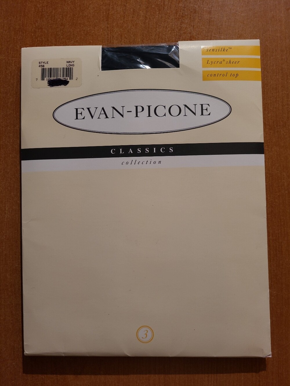 EVAN-PICONE Classics Sheer Control Top Pantyhose Navy Long NWT
